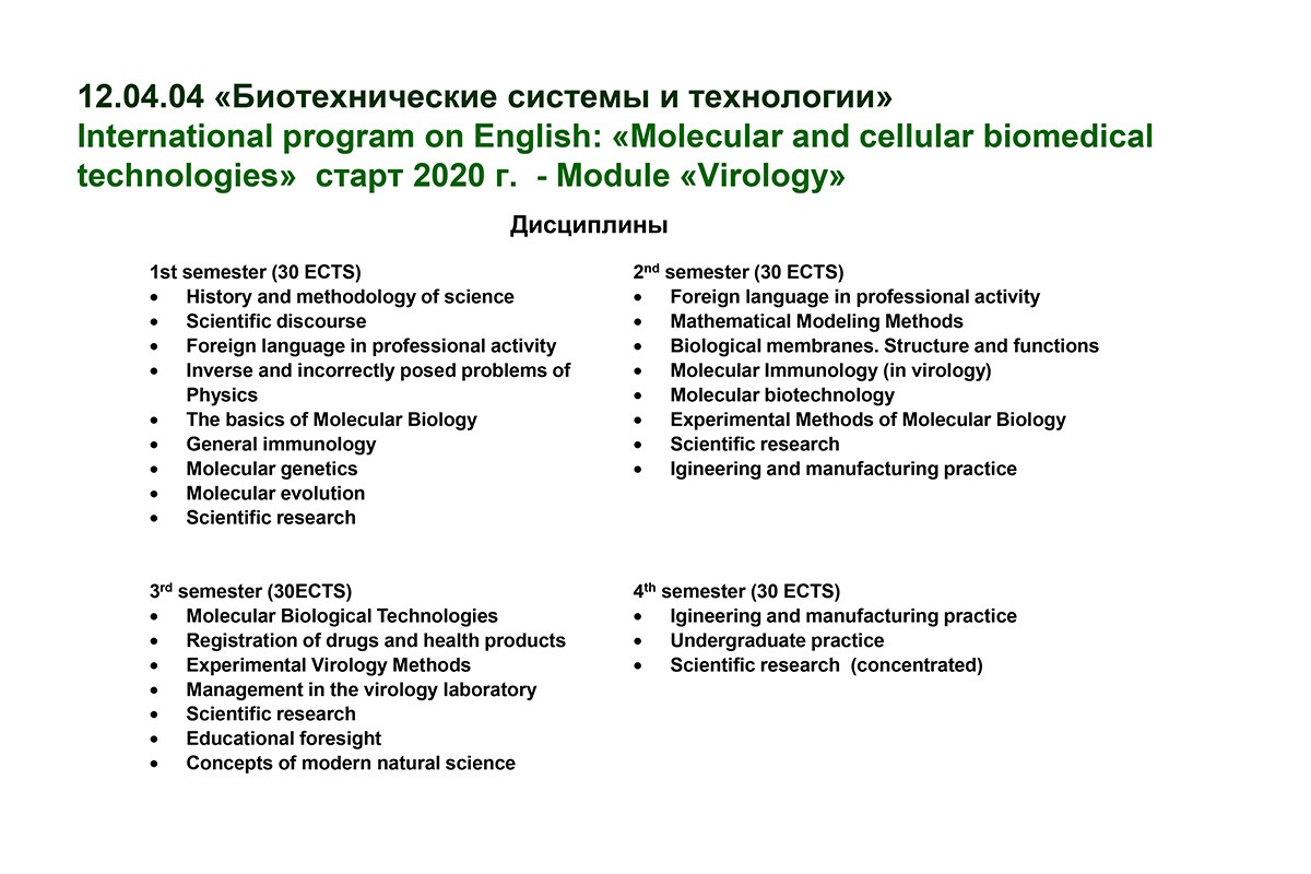 Высшая школа биомедицинских систем и технологии